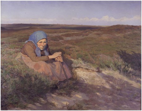 En gammel kone på heden, 1904 Knud Larsen